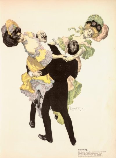 Carnival. / (...) An old donkey pays for it and screams, / He thinks it is youth and joy. by Ferdinand von Reznicek